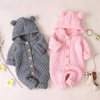 baby rompers spring and autumn cartoon bear knitted newborn boys jumpsuits fall long sleeve toddler girl sweater overall