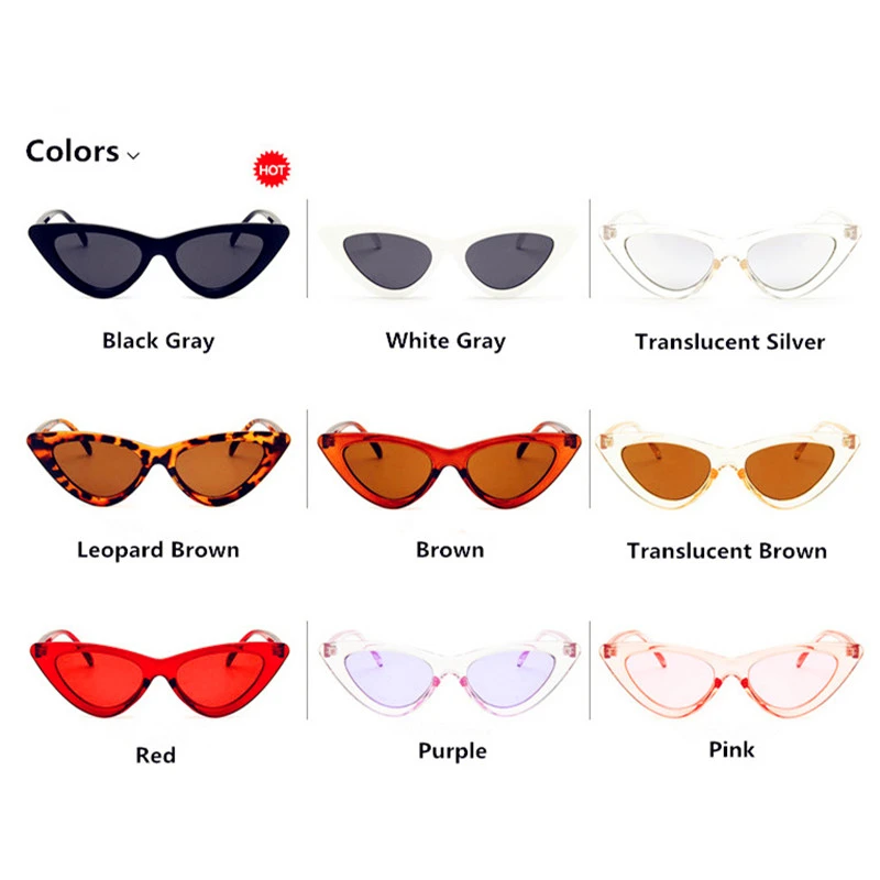 

Vintage Women Sunglasses Cateye Sexy Lady Retro Cat Eye Sun Glasses Brand Designer Transparent Ocean Eyewear For Female Oculos