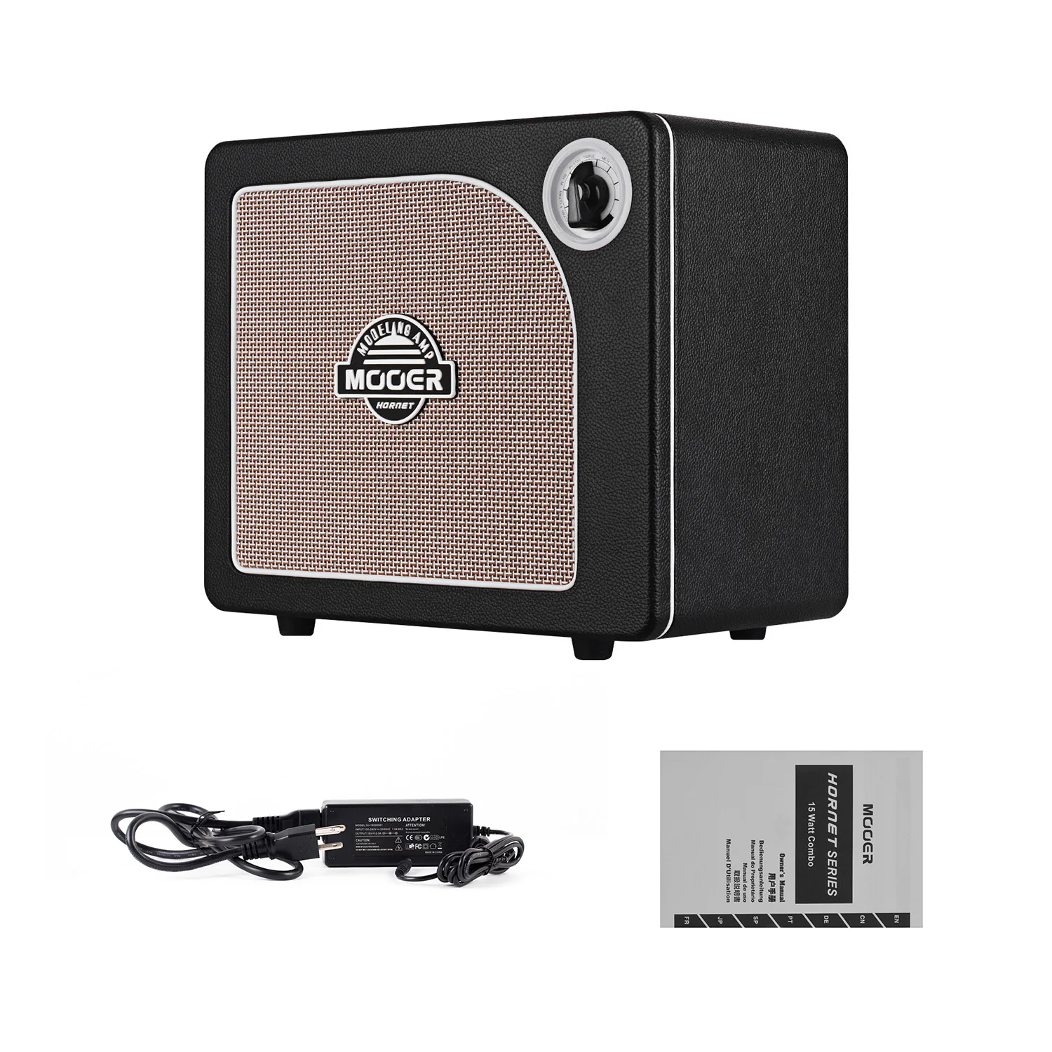 MOOER HORNET BLACK 15 Watt Digital Modeling Combo Guitar Amplifier Speaker 9 Amp Models Built-in Modulation Delay Reverb Effects | Спорт и