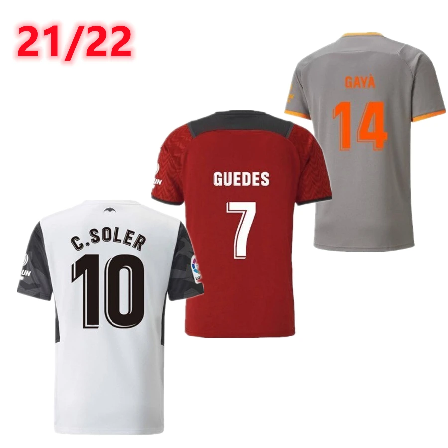 

New 2021 22 valencia soccer jersey GUEDES GAMEIRO Florenzi RED WHITE RODRIGO Gaya M.Gomez Men football shirts
