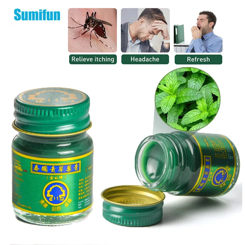 

1Pcs 15g 100% Original Thailand Herbal Balm Cold Headache Dizziness Anti-Itching Muscle Ache Relief Medical Plaster Body Care
