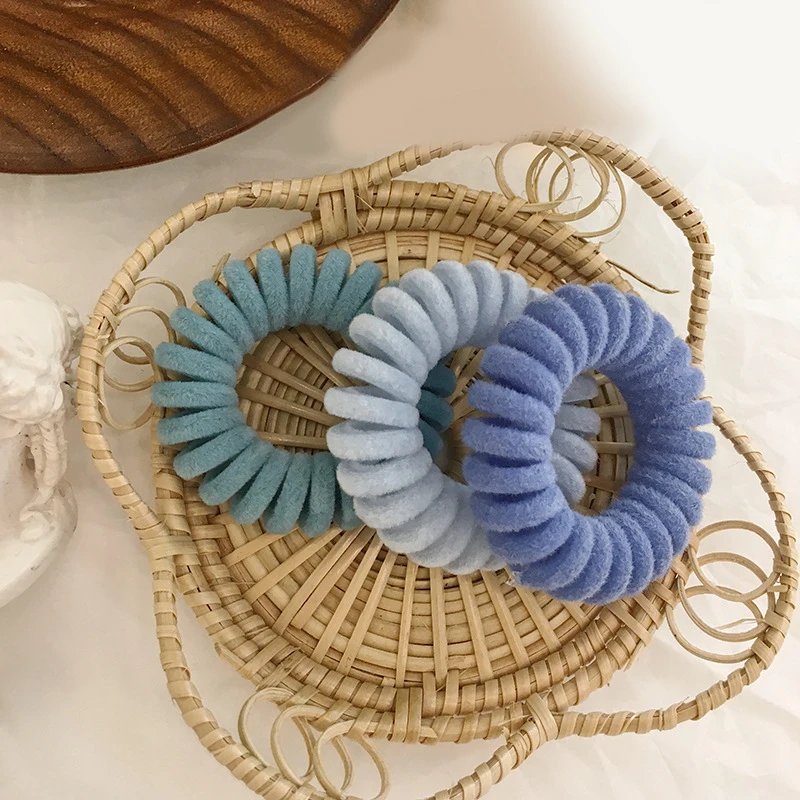 Эластичная вязаная телефонный провод волосы для девочек и женщин аксессуары