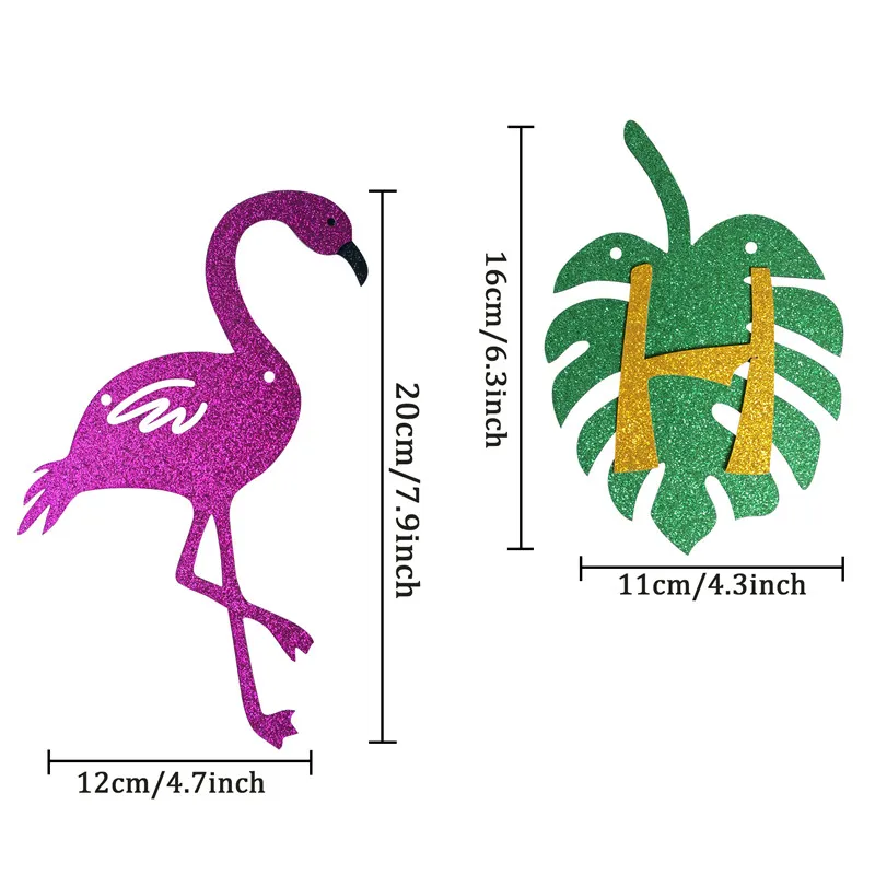 1 набор Фламинго С пальмовыми листьями баннер на день рождения гавайская