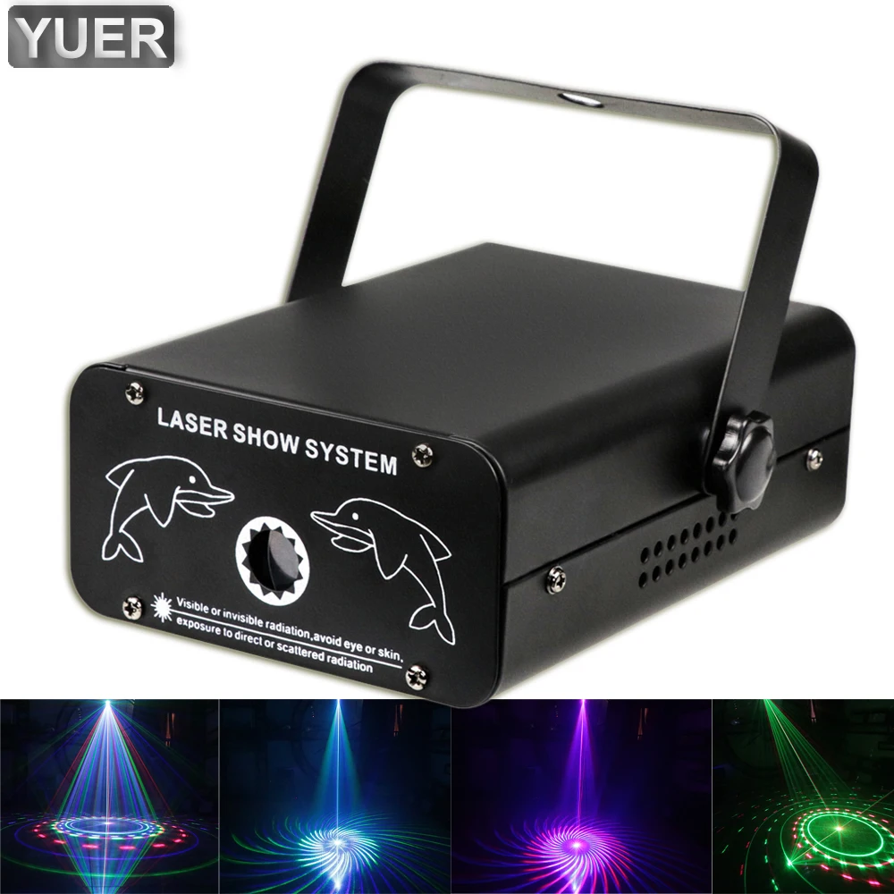 10W RGB Patterns Laser Light LED Disco Light Voice Control Music RGBW Laser Projector LED DJ Stage Light For Wedding Party KTV