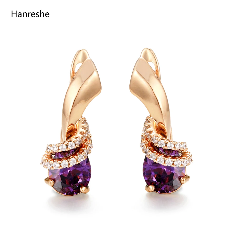 

Hanreshe Crystal Flower Stud Earrings Exquisite Green Pink Red Charm Cute Earrings Trendy Jewelry Engagement Woman Gift