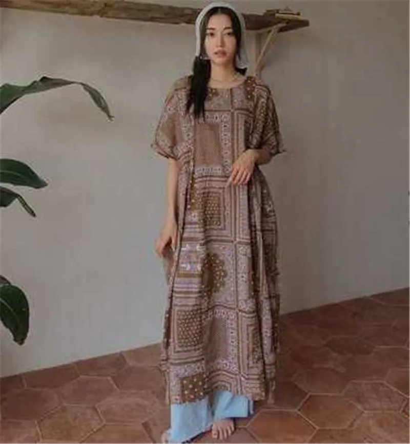 2020 Новое поступление лоскутное народное стильное Свободное длинное летнее
