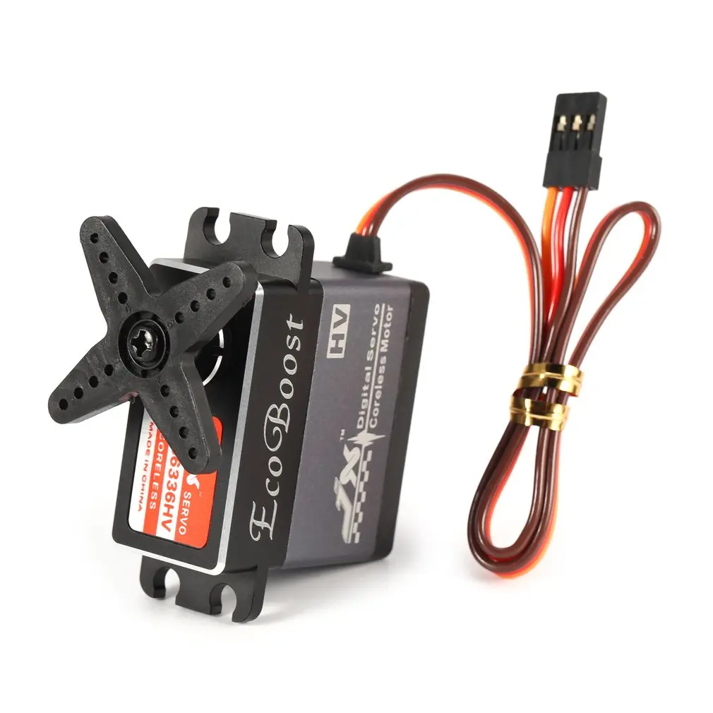 Servo Digital sin n&uacute;cleo JX CLS6336HV, engranaje de Metal de alto voltaje, 35KG, 6-7,4 V, carcasa de aluminio, para coche teledirigido 1/8 y ala fija de 2000mm-5