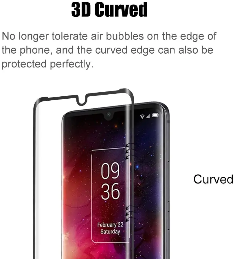 3d arc edge full curved tempered glass on for tcl 10 plus screen protector glass for tcl 10 pro free global shipping