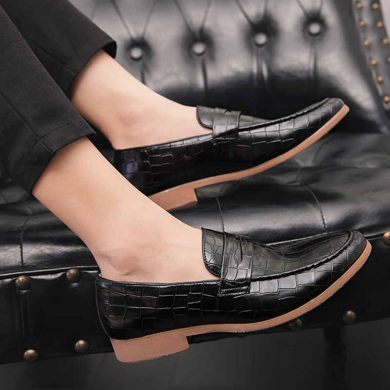 Мокасины мужские из крокодиловой кожи повседневные для вождения | Обувь