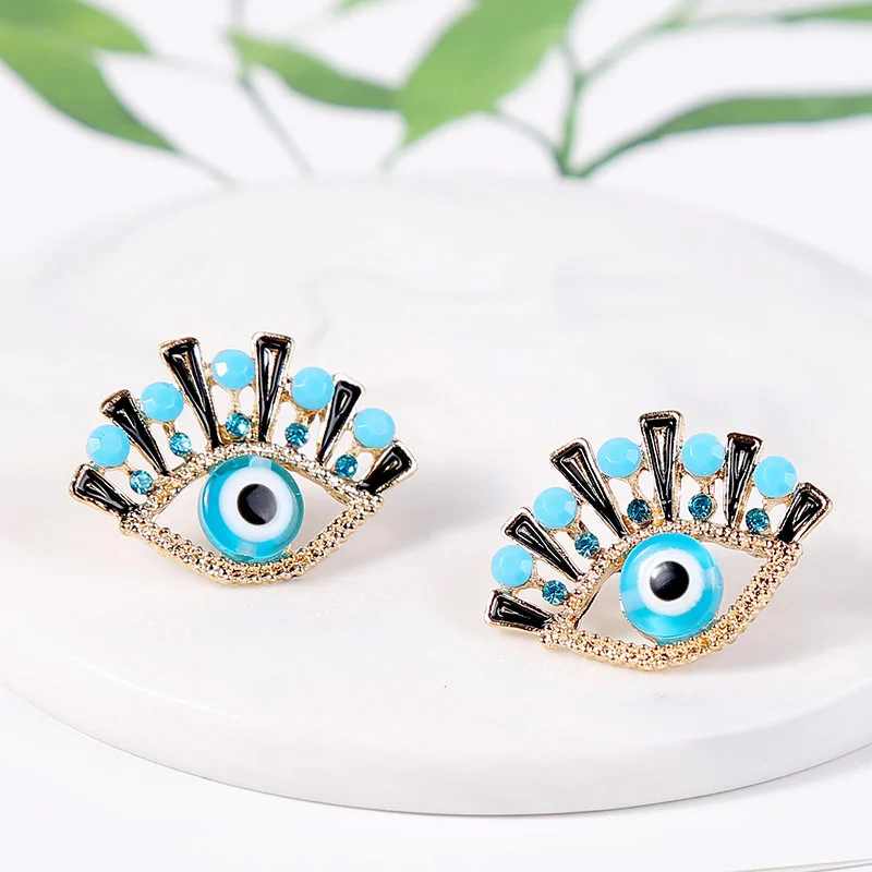 Модные серьги-гвоздики YAOLOGE от сглаза для женщин подарки девочек уникальные