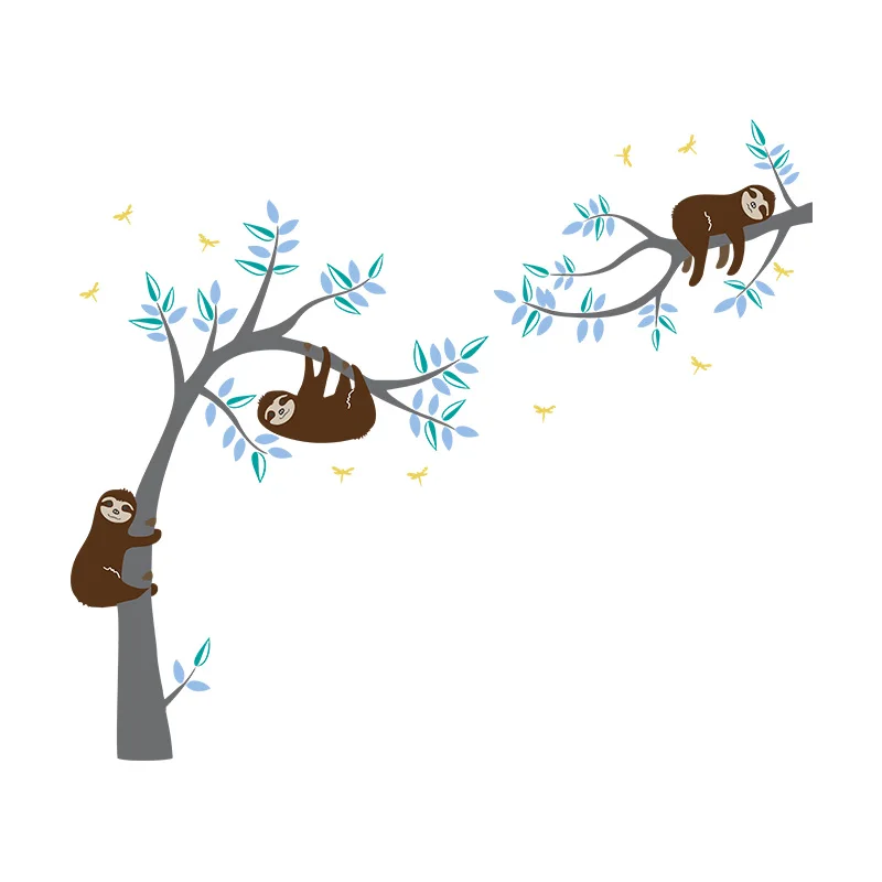 Индивидуальные 3 Koalas на дереве Виниловые настенные украшения для детской декора Съемная Настенная картина DIY наклейки для детей детские комнаты украшение для комнаты - Цвет: F