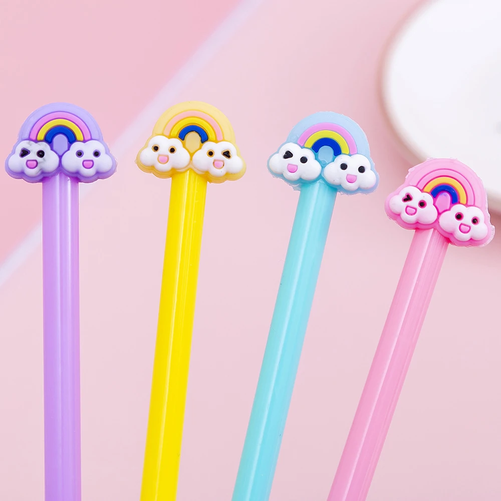 

24 шт. симпатичные милые ручки радужные симпатичные канцелярские товары искусственная Шариковая ручка назад в школу офисные принадлежности...