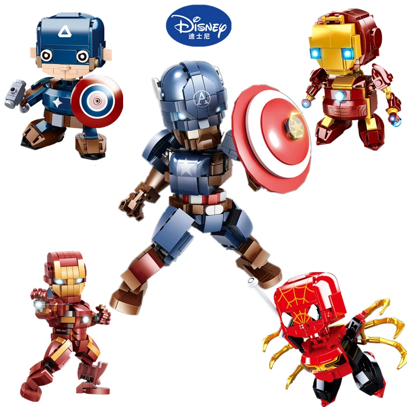 

Marvel Avengers Model Building Blocks Iron Man Spiderman Assembled Small Particles Boy Children's Toy Gift