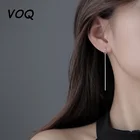 VOQ серебряный цвет две износостойкие серьги для женщин новый дизайн изысканные длинные цепочки серьги весь
