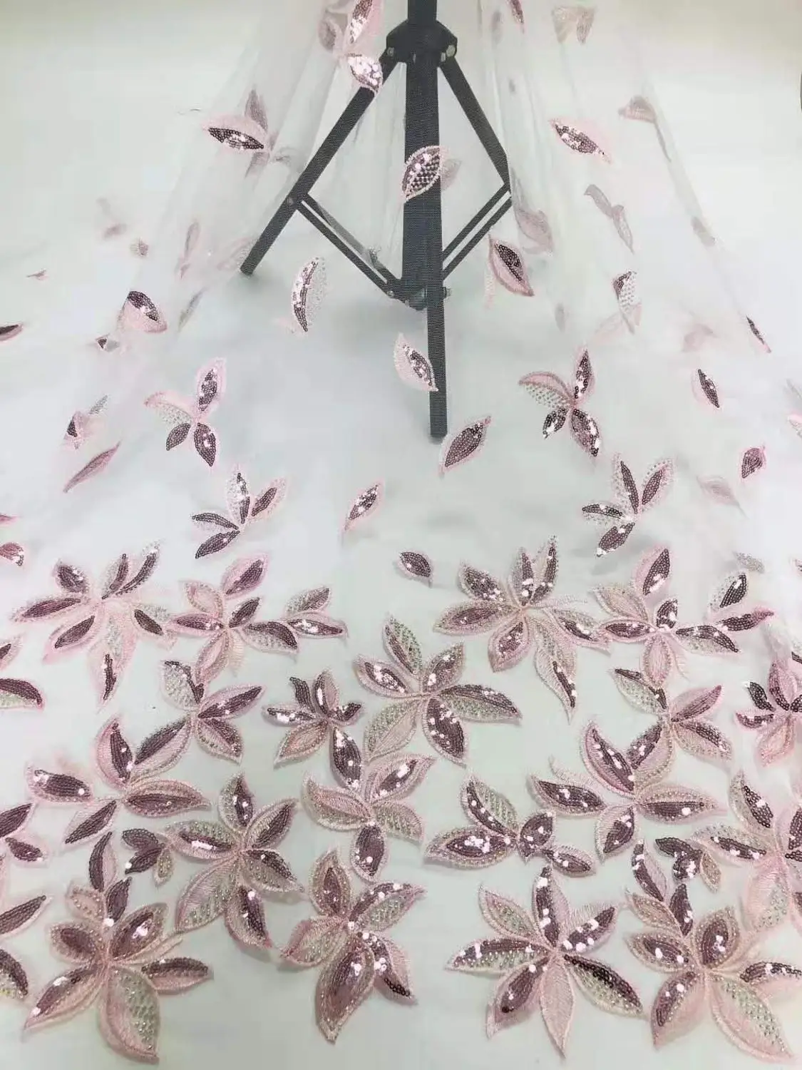 Блестящий бисер вышивка французская Сетка кружевная ткань Африканское