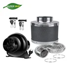 4-дюймовый встроенный воздуховод, вентиляционный вентилятор, циркуляция, воздуходувка, воздуходувка, очиститель воздуха, Углеродный фильтр, комбинированный контроль запаха, наборы для выращивания тентов, вилка EUUS