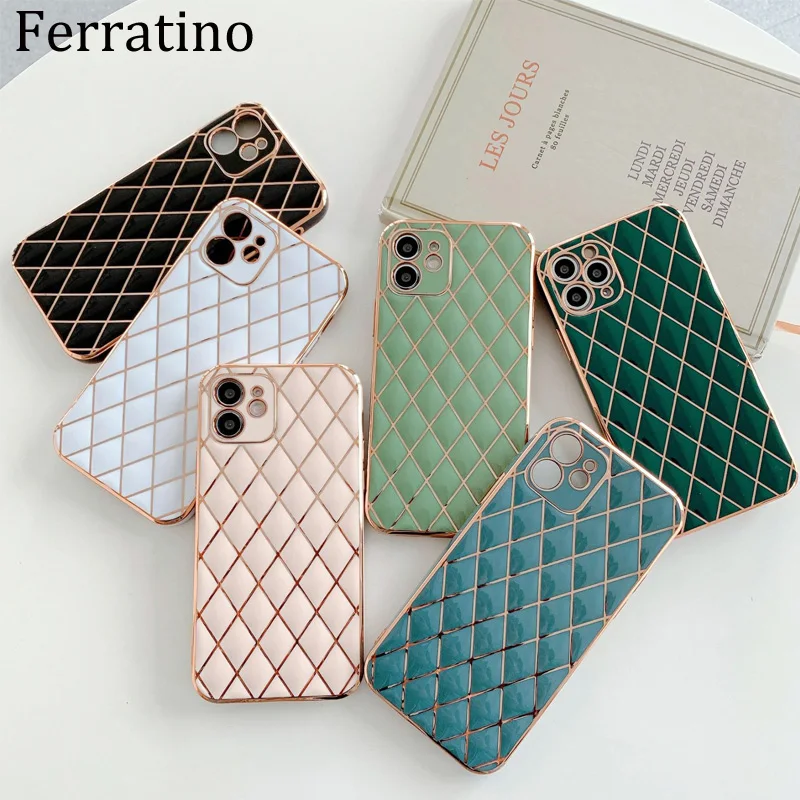 

Luxury Electroplated Straight Edge Case For iPhone 11 13 Pro Max 8 Plus 7 XR XS X Soft Silicone Lens Protection 12 Pro Max Cover