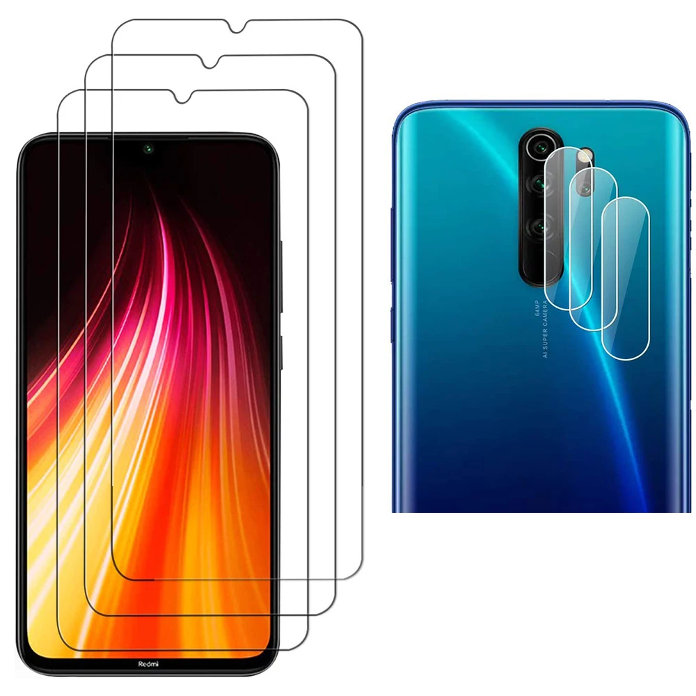 

Закаленное стекло для защиты экрана, HD Защита объектива для Xiaomi Redmi Note 8 2021 Pro 8T 9 9C Pro Max 9AT Prime 7 6 5A