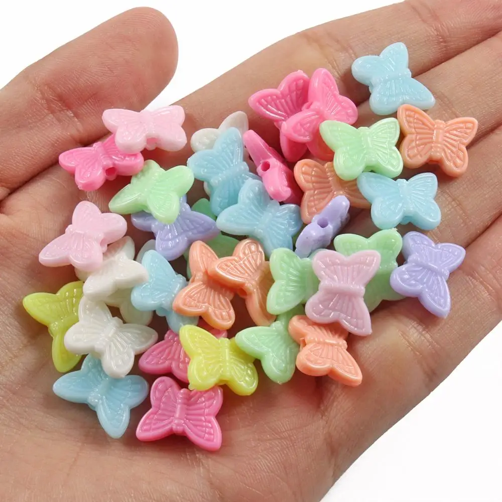 

100pcs Colorful Oval Star U Shape Snowflake Heart Acrylic Spacer Beads For Children Charm Jewelry Making Decoration Accessories