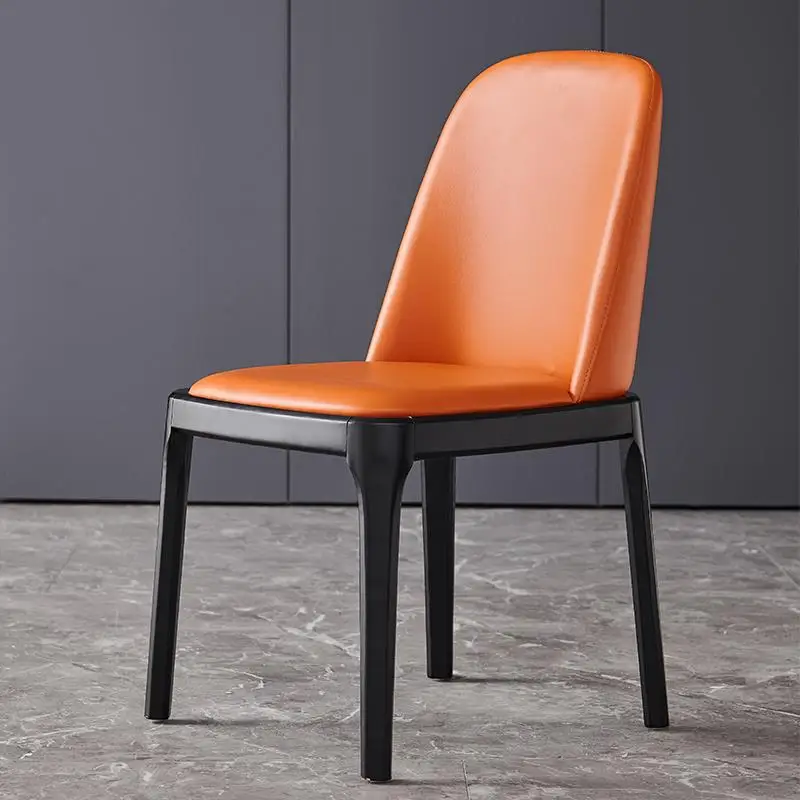 

Стулья для кухни, обеденный стул, скандинавский стул из массива дерева, современный простой кожаный светлый стул