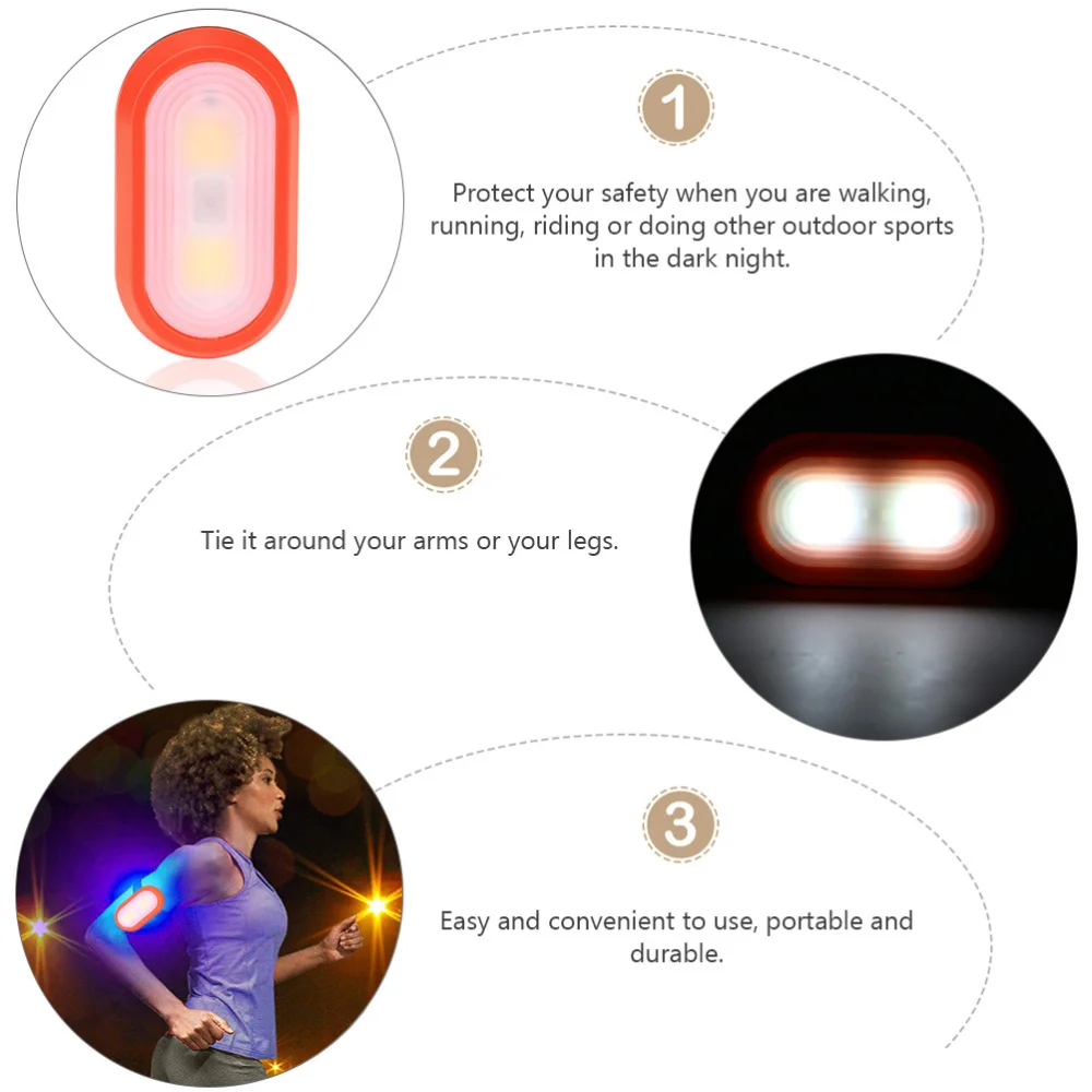 

2pcs Led Clip Light Outdoor Running Night Light (Red, Blue, without Battery)