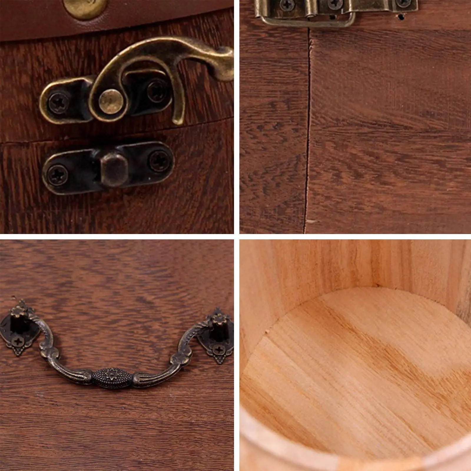 

Wooden Tea Jar with Metal Buckle Coffee Canister Container Box with Lid Sealed Storage Jar Home Storage Organization