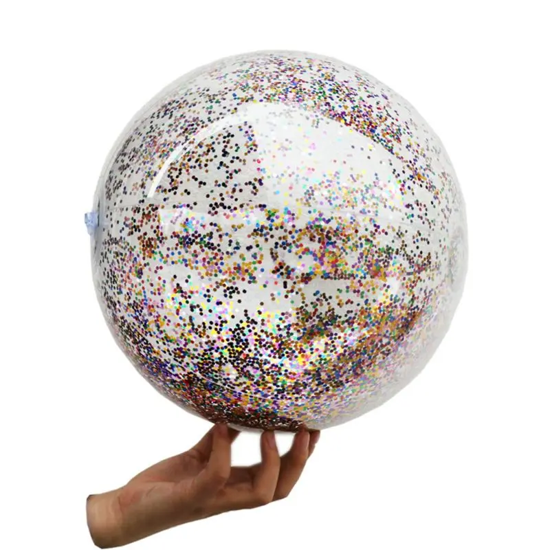

Glittering Transparent Beach Ball Pool Play Ball Inflatable Ball Photo Props Kids Toy Party Toys