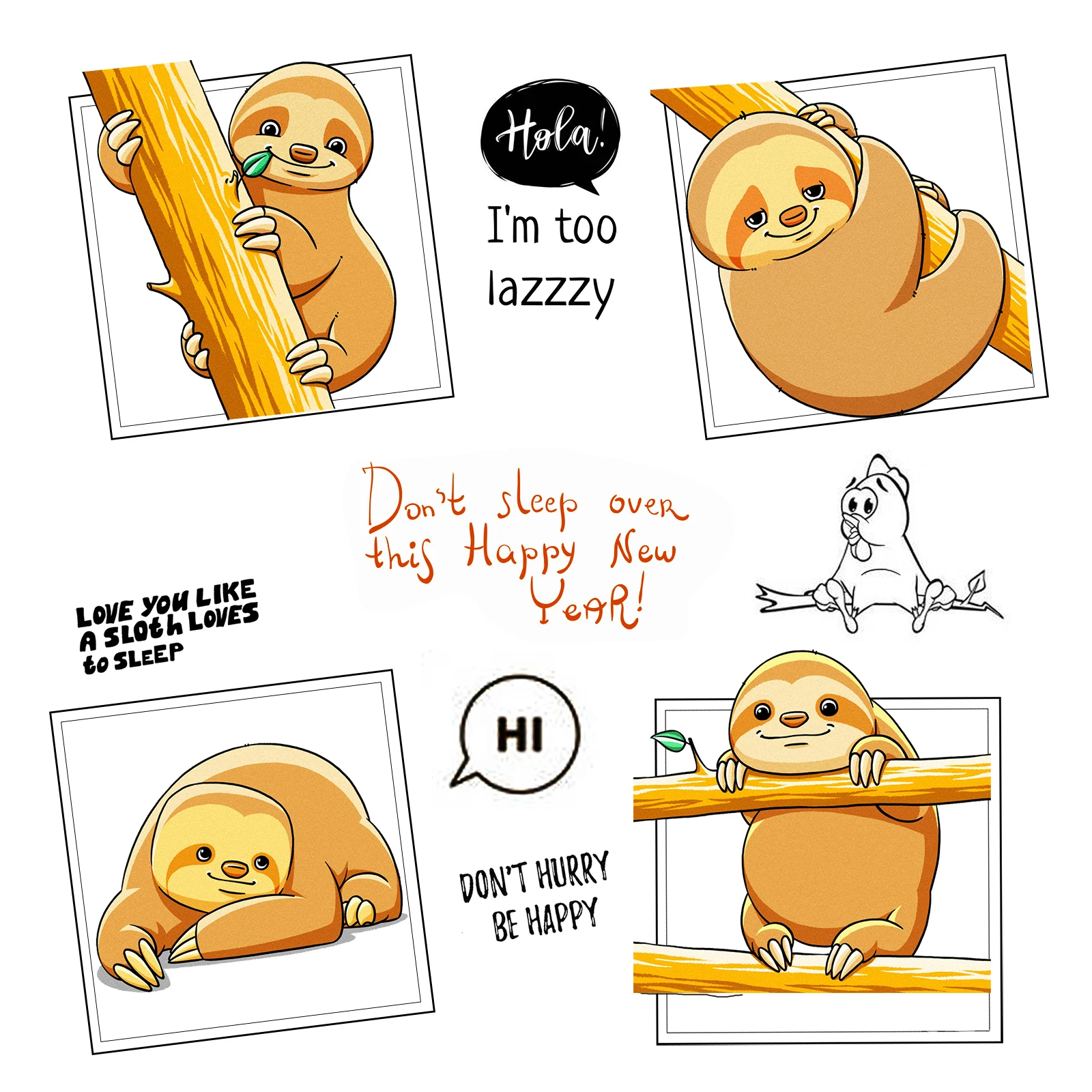 

Cute Sloth Climbing Tree Metal Cutting Dies & Clear Stamps for DIY Scrapbooking/Card Making Paper Craft Embossing Die Cut