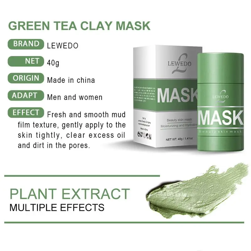 

Care Face Mask Purifying Clay Mask Green Tea Mask Stick Moisturize Depth Replenishment Oil-control Mask Stick