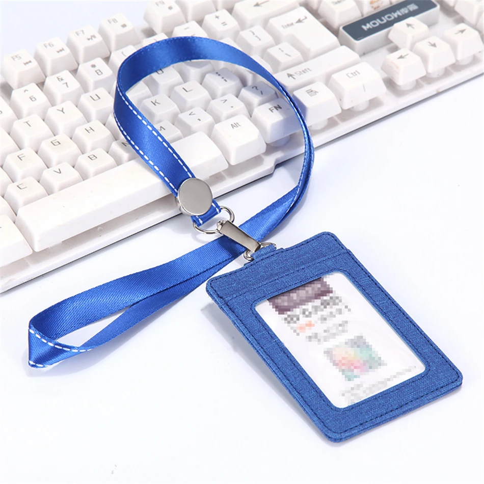 Выдвижной Lanyards держатель удостоверения личности кожа Porte Bus чехол скольжения для мужчин женщин банк держатель кредитной карты держатель карты