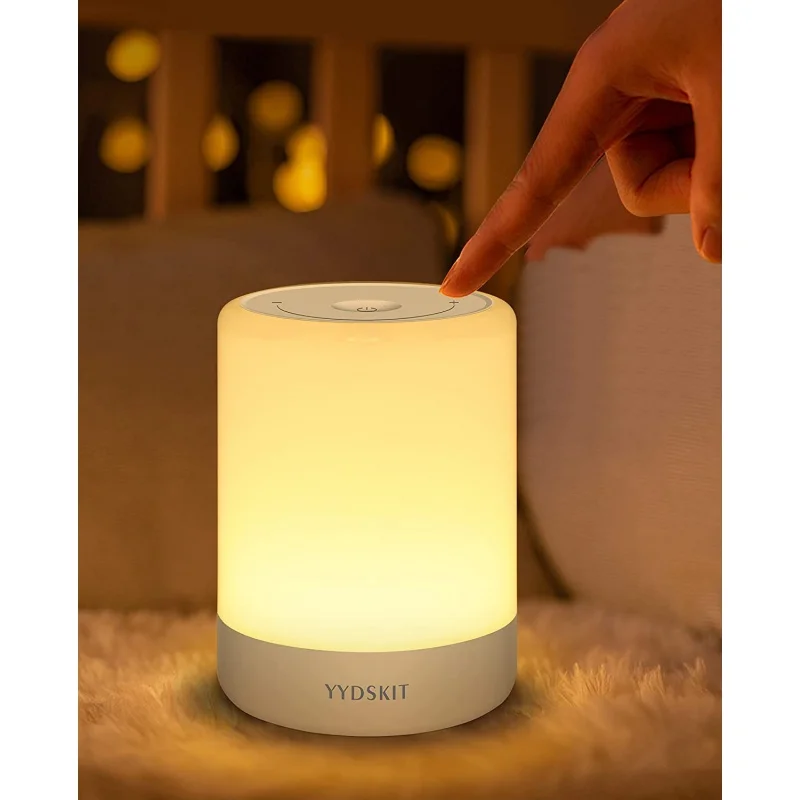 

Baby Night Light with Dimmable Warm Light, 7 Customizable Color Portable LED Touch Control Rechargeable Bedside Lamp for Baby Ki