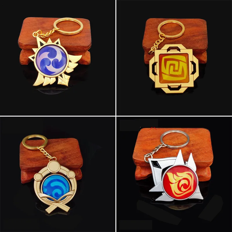 Аниме брелок для ключей Genshin элемент ударопрочного видения Божье глаз женщин и