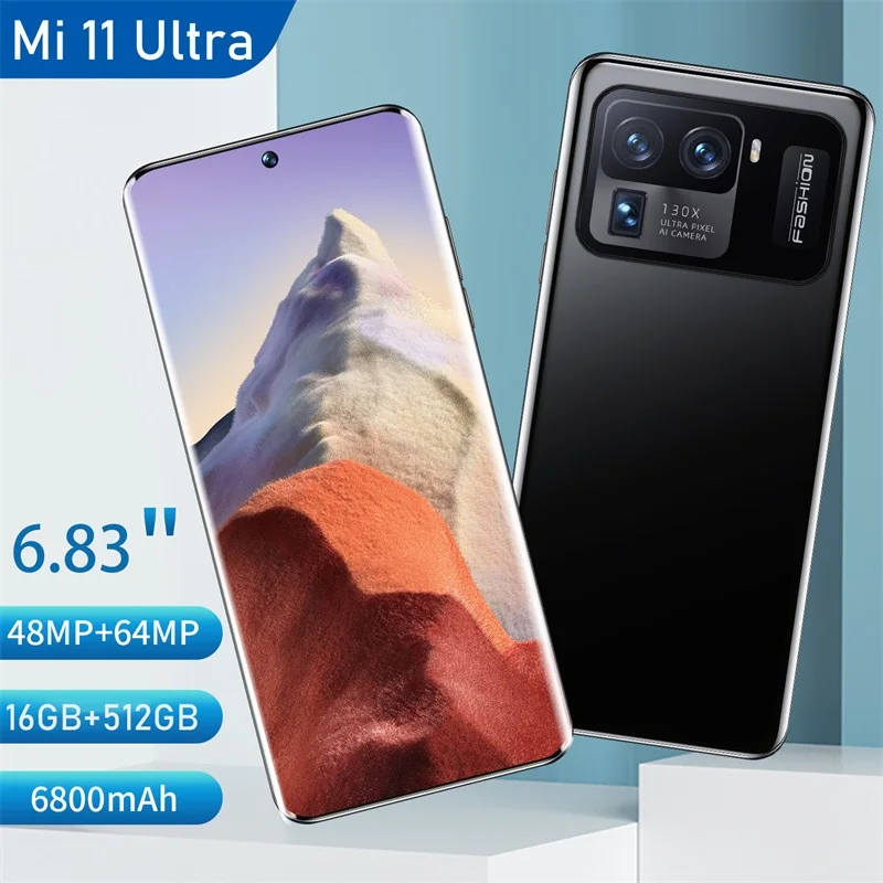 

Новинка, смартфон глобальная версия Mi 11 Ultra, Android, 6,83 дюйма, 16 ГБ + 512 ГБ, Snapdragon 888, камера 64 мп, 6800 мАч, разблокированный сотовый телефон