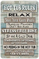 hot tub rules backyard decoration 12 x 18 metal sign indooroutdoor pool decor swimming pool sign