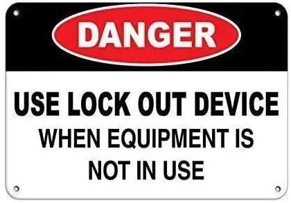 

duschhockerMYN Notice Use Lock Out Device When Equipment is Not in Use Fashion Chic Tin Sign Vintage Look Sign Plaque for Kitc