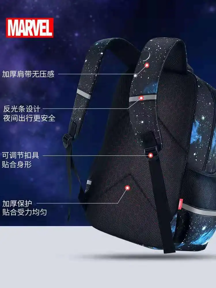 Disney New School Bags For Boys Primary Middle Student Shoulder Orthopedic Backpack Large Capacity Spider Iron Man Mochilas