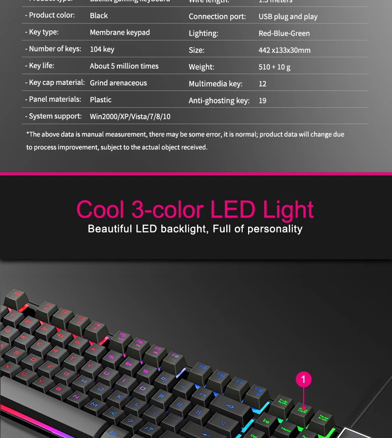 IMice игровая клавиатура 104 клавишные колпачки с RGB подсветкой механическая клавиатура игровая клавиатура с RU стикером для ПК ноутбука компьютера