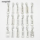 Подвески-карабины для браслетов и ожерелий, с геометрическими буквами, 18 шт.