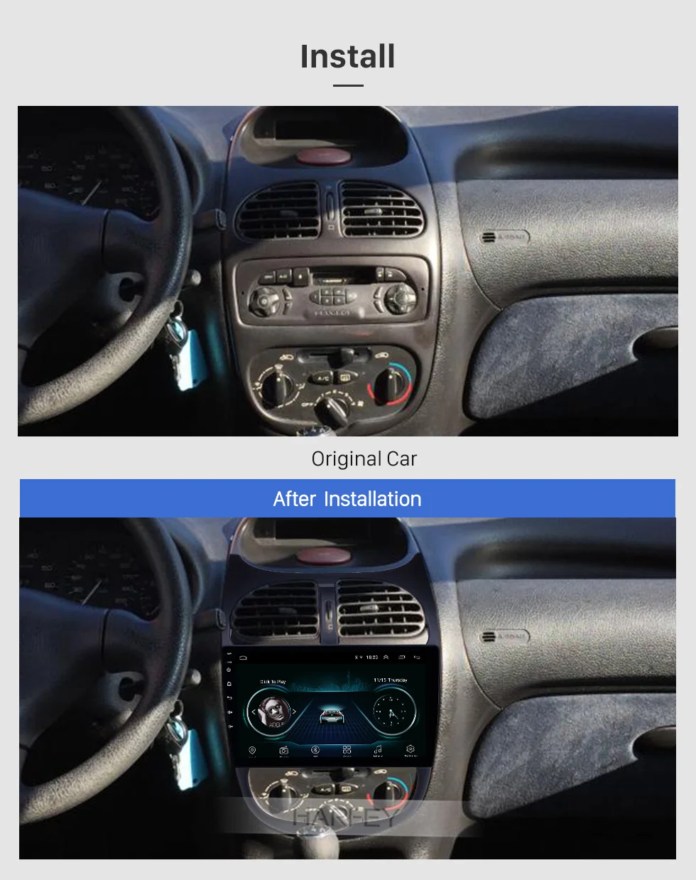 Harfey gps HD сенсорный экран автомобиля Радио Аудио " Android 8,1 радио для peugeot 206 2000- с AUX wifi Поддержка Carplay TPMS DAB