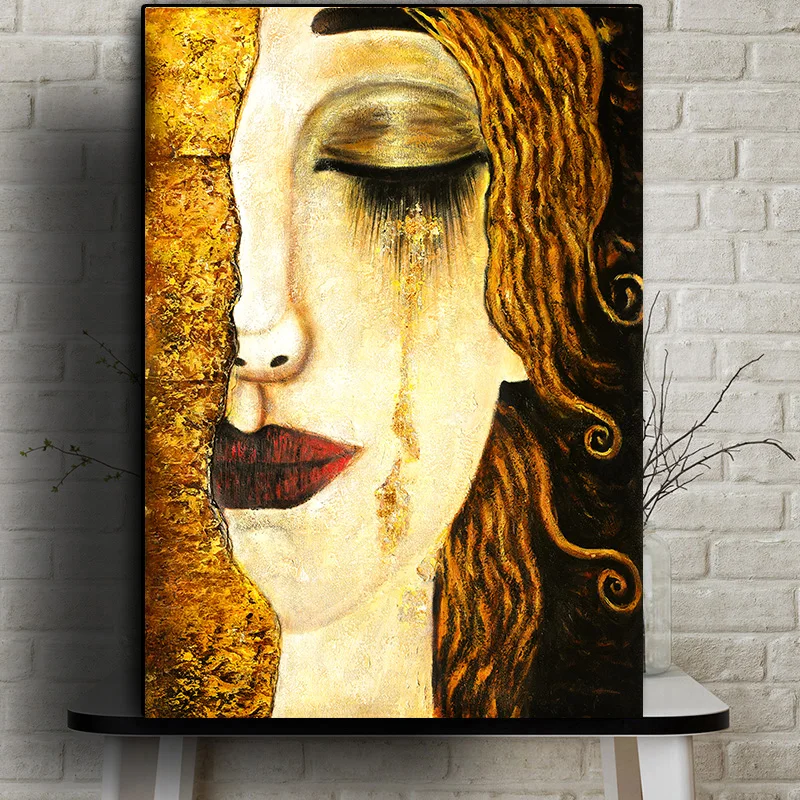 

Classic Artist Gustav Klimt Tear Abstract Oil Painting on Canvas Posters and Prints Art Wall Pictures For Living Room Cuadros