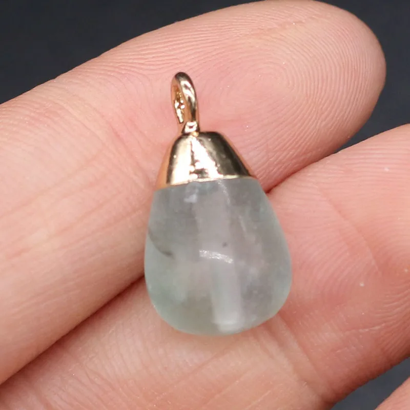 

2Pcs Natural stone pendant drop type Green Aventurines faceted pendant necklace for DIY jewelry best birthday gift size 10x14mm