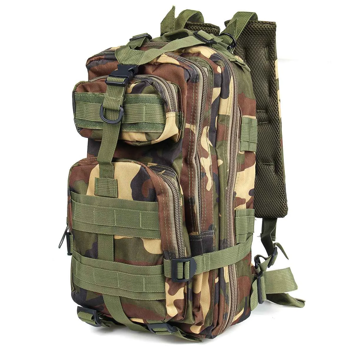 Woodland camouflage Открытый военный тактический рюкзак 30L камуфляж тактический спортивный рюкзак для путешествий большой емкости водонепроницаемая сумка - Цвет: Woodland camouflage