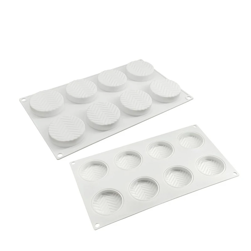 6 Cavity Round Silicone Cake Mold Geometric Texture Mousse Dessert Pan Decor Tool For Baking Tart Tartlet Mould Bakeware | Дом и сад