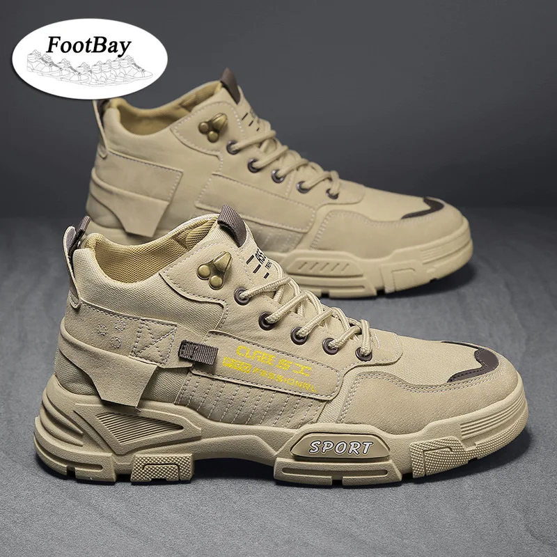 

Мужские высокие кроссовки на платформе, черные защитные ботинки на платформе, весна 2022