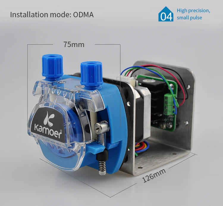 Kamoer KCM-ODM 12 V/24 V Мини Насадка На шланговый насос с трубкой Небольшой Поток шагового двигателя(13,5~ 320 мл/мин., 4/8 роторов
