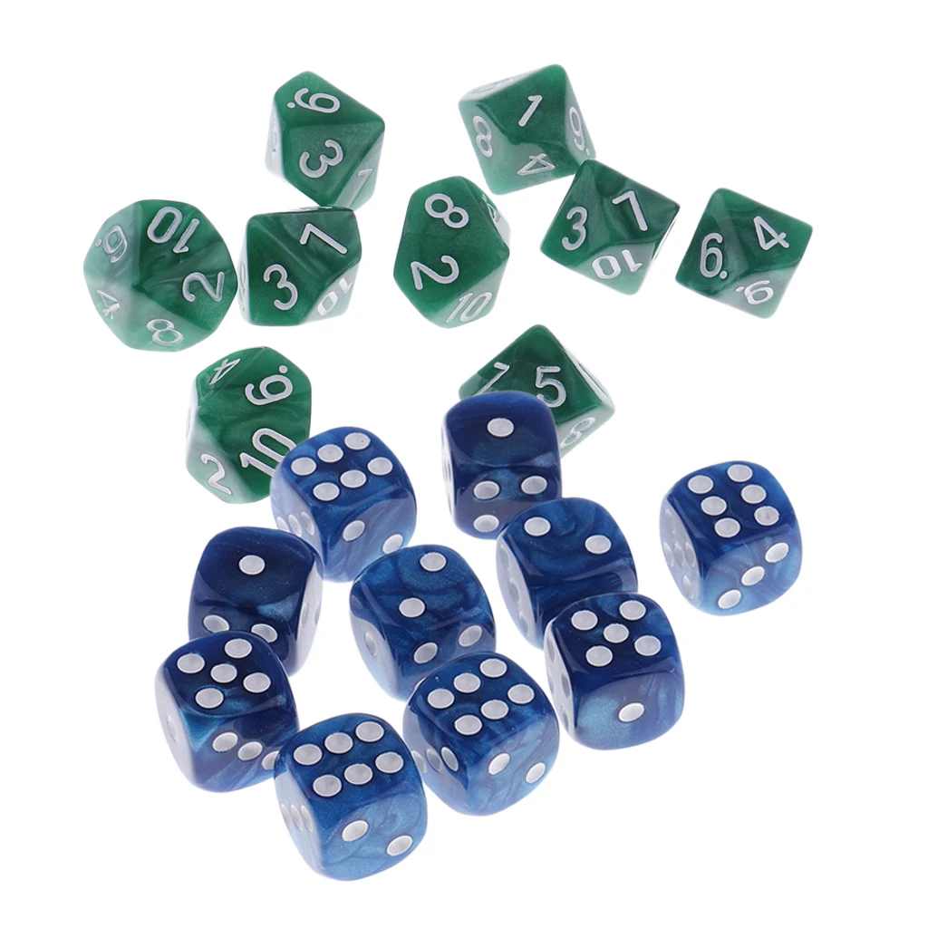 20pcs D6 Spot Dice D10 Digital Set For Board Card Game Props | Спорт и развлечения