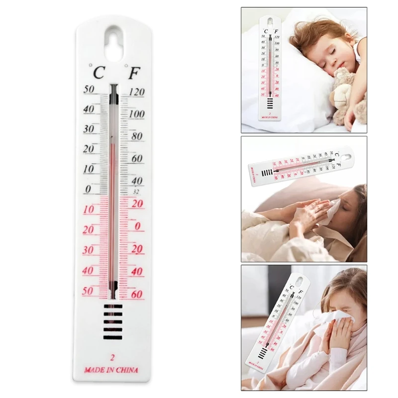

Home Wall Hanging Thermometer Celsius Fahrenheit Display Indoor Outdoor Greenhouse Temperature Monitor Gauge Household
