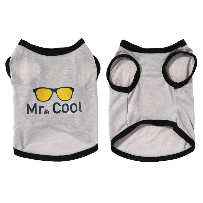 Одежда для собак с рисунком очков Тонкая хлопковая дышащая жилетка без рукавов