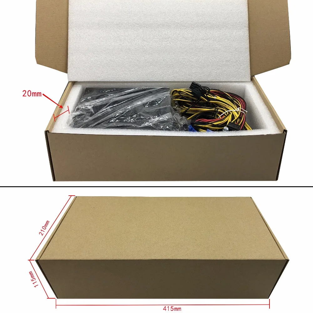

2000W PSU ATX Computer Power Supply For Mining Machine Support 8 Pieces Graphics Card