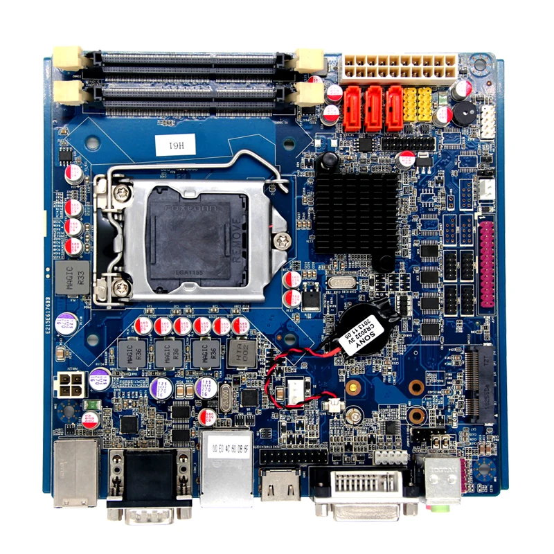 Материнская плата LGA1155 H61 mini itx 2 ОЗУ розетка поддержка 10 com портов|Промышленные